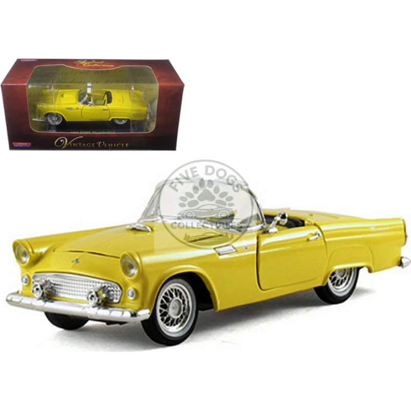 1955 ford thunderbird convertible yellow 1/32 diecast car model by arko products
