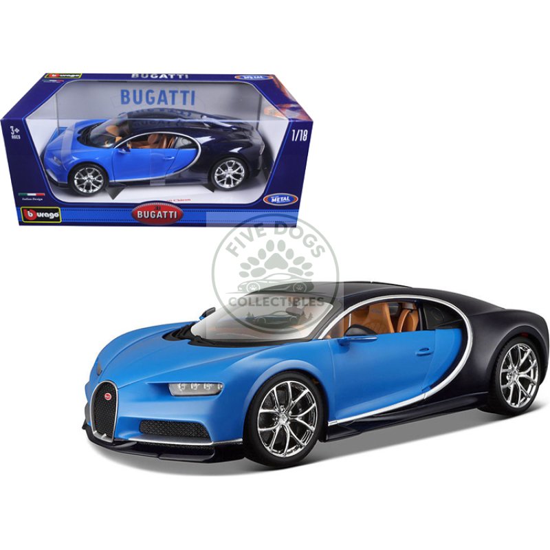 2016 bugatti chiron blue 1/18 diecast model car by bburago