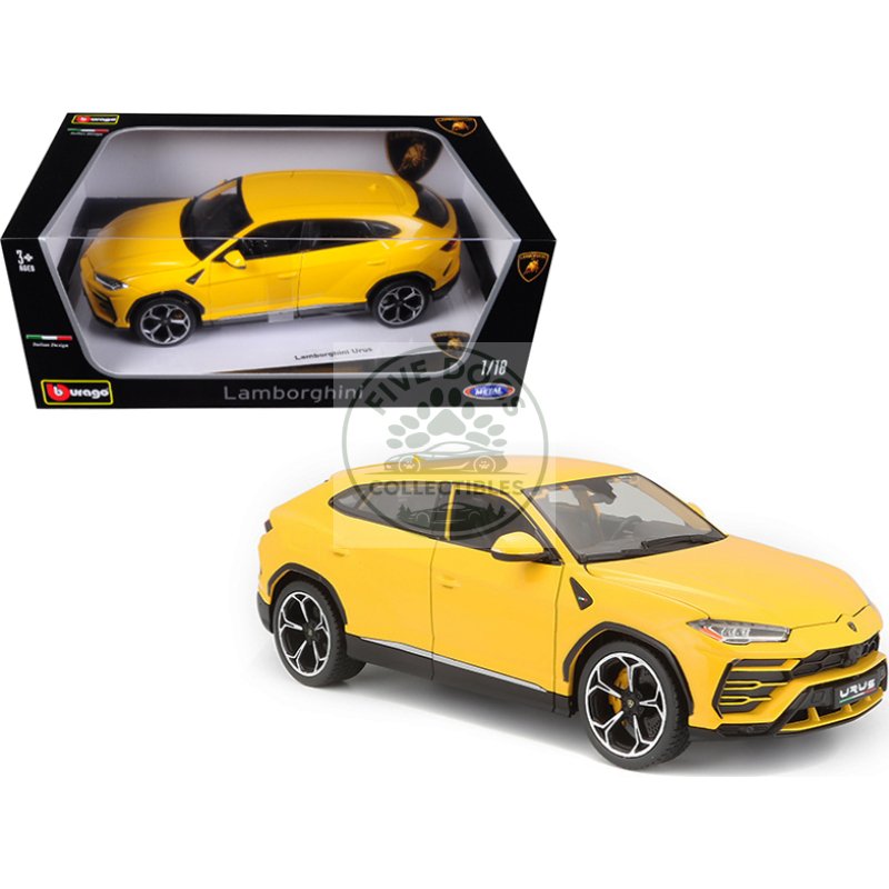 lamborghini urus yellow 1/18 diecast model car by bburago