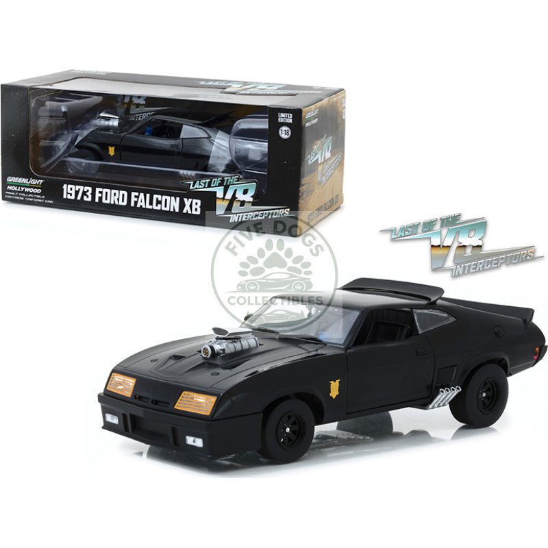 1973 ford falcon xb black "last of the v8 interceptors" (1979) movie 1/18 diecast model car by greenlight