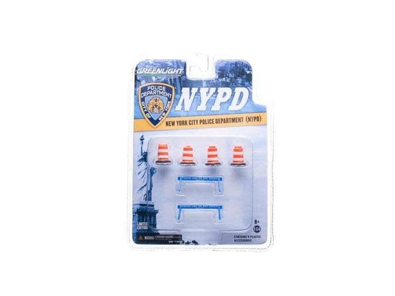 nypd accessory pack 6pc set series 1 for 1/64 model cars by greenlight nypd accessory pack 6pc set series 1 for 1/64 model cars by greenlight
