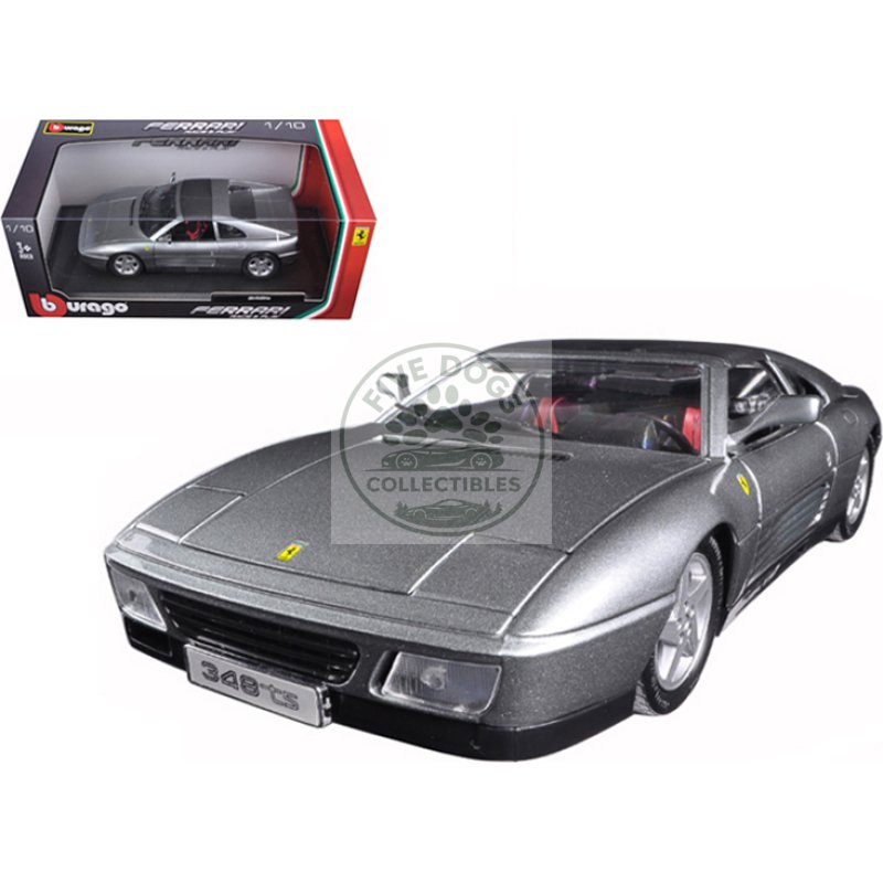 ferrari 348 ts grey 1/18 diecast model car by bburago