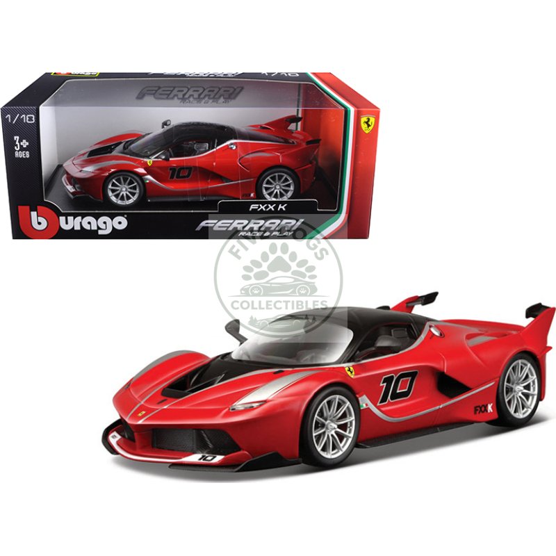 ferrari fxx k #10 red 1/18 diecast model car by bburago