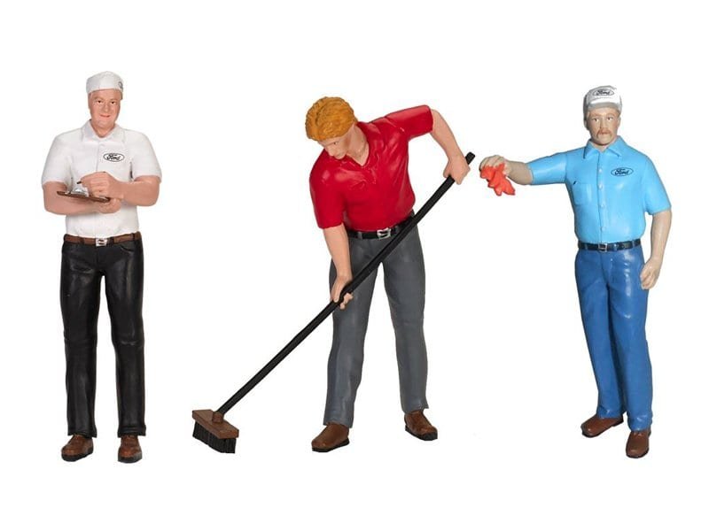 ford cervice center (1965) 3 piece figure set 1/18 by motorhead miniatures ford cervice center (1965) 3 piece figure set 1/18 by motorhead miniatures