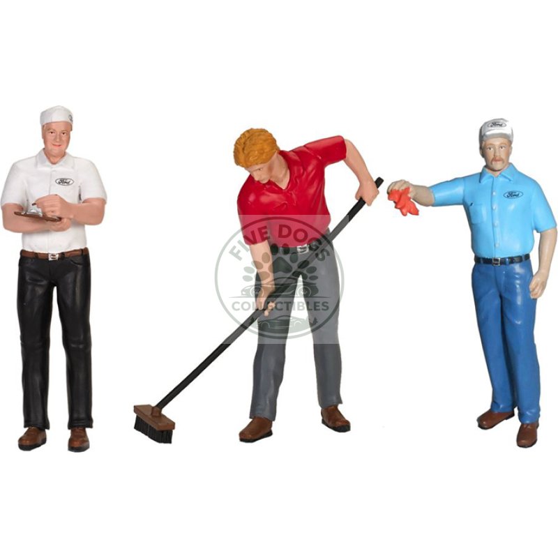 ford cervice center (1965) 3 piece figure set 1/18 by motorhead miniatures