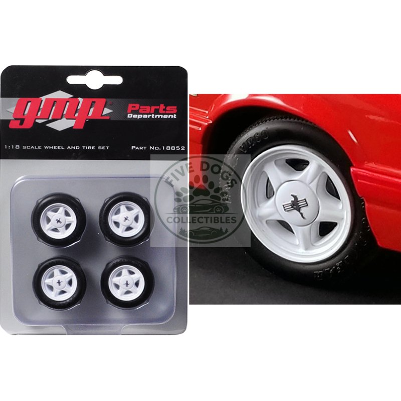 pony wheels and tires set of 4 pieces from "1992 ford mustang lx" 1/18 by gmp