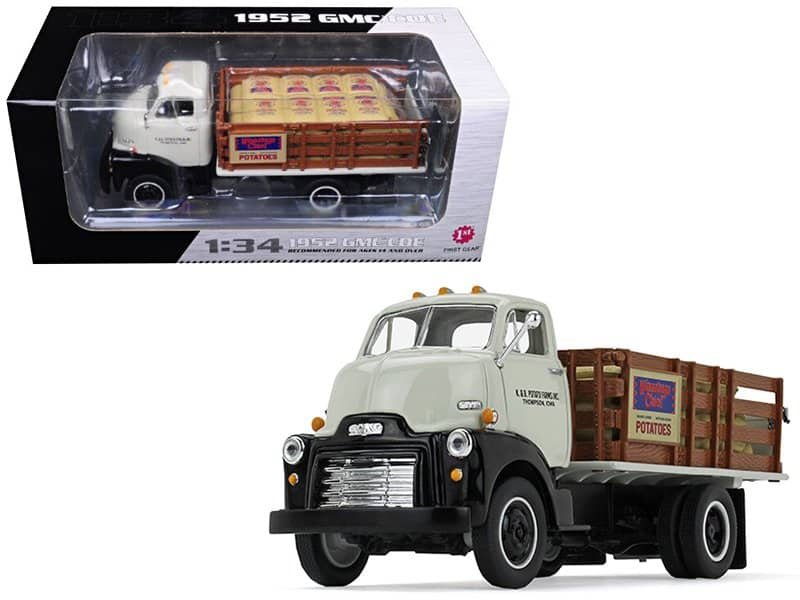 1952 gmc coe stake truck with sack load k & b potato farms inc. 1/34 diecast model by first gear 1952 gmc coe stake truck with sack load k & b potato farms inc. 1/34 diecast model by first gear
