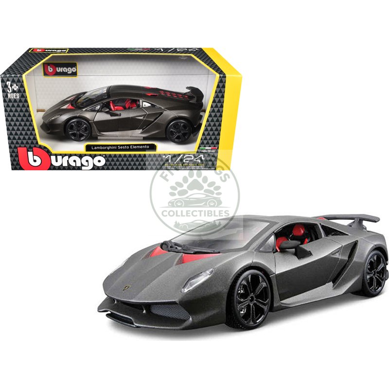 lamborghini sesto elemento matt grey 1/24 diecast car model by bburago