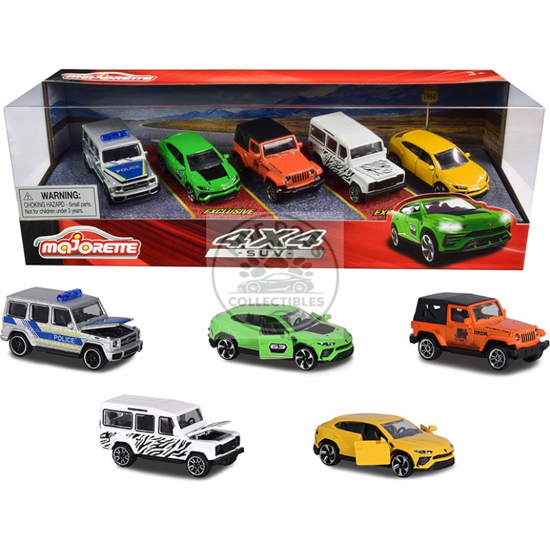 4x4 suv giftpack 5 piece set 1/64 diecast model cars by majorette