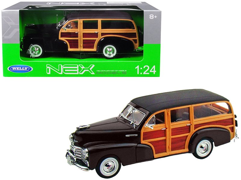1948 chevrolet woody fleetmaster dark brown 1/24 diecast model car by welly 1948 chevrolet woody fleetmaster dark brown 1/24 diecast model car by welly