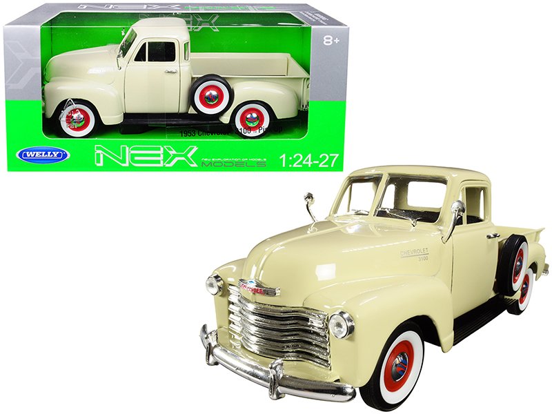1953 chevrolet 3100 pickup truck cream 1/24 1/27 diecast model car by welly 1953 chevrolet 3100 pickup truck cream 1/24 1/27 diecast model car by welly