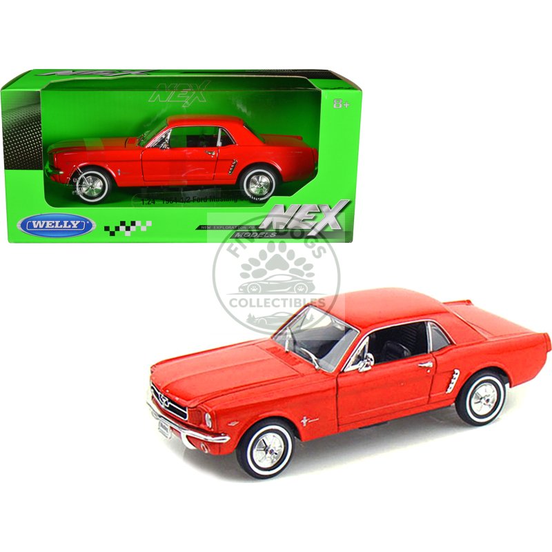 1964 1/2 ford mustang coupe hardtop red 1/24 diecast model car by welly