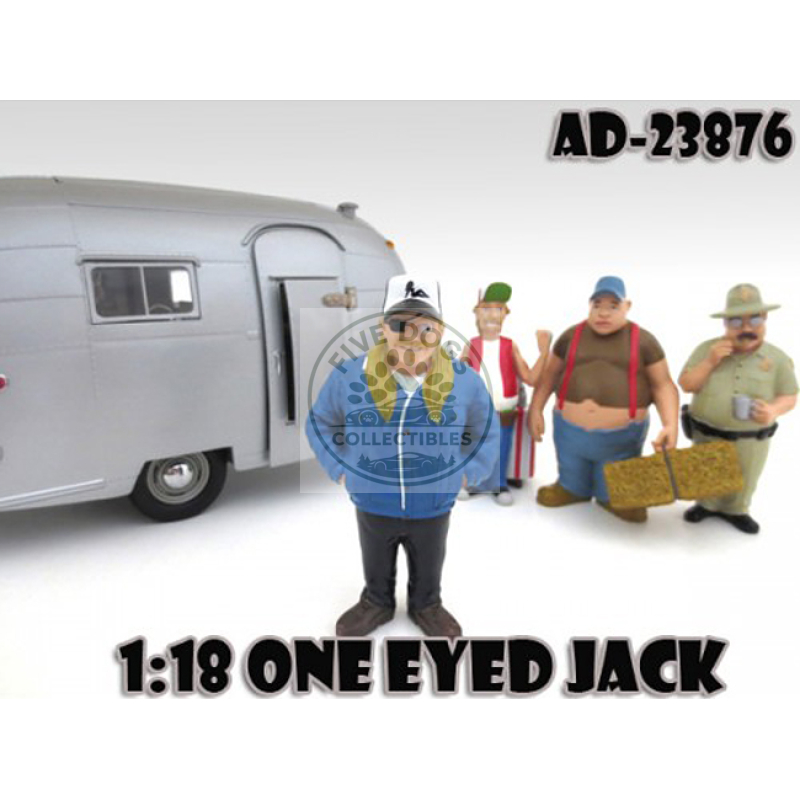 one eyed jack "trailer park" figure for 1:18 scale diecast model cars by american diorama