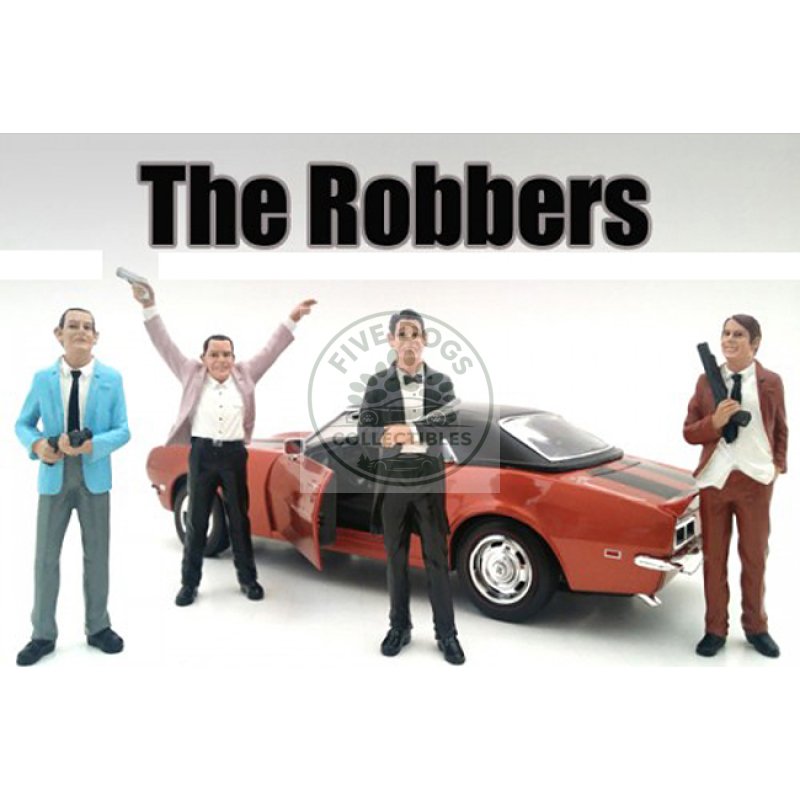 "the robbers" 4 piece figure set for 1:18 scale models by american diorama