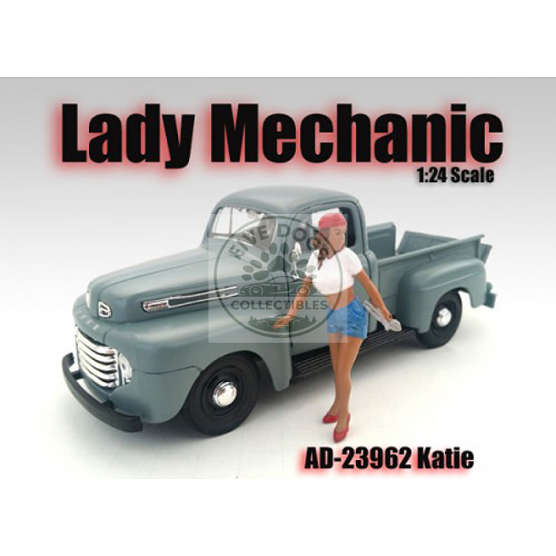 lady mechanic katie figurine for 1/24 scale models by american diorama