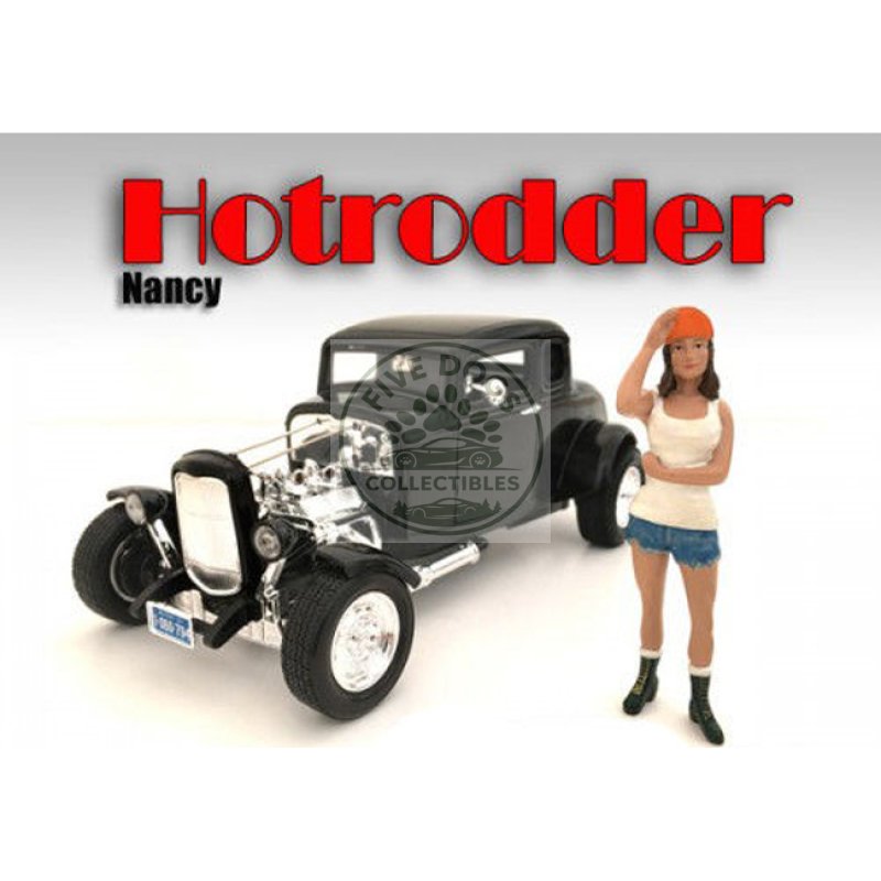 "hotrodders" nancy figure for 1:18 scale models by american diorama