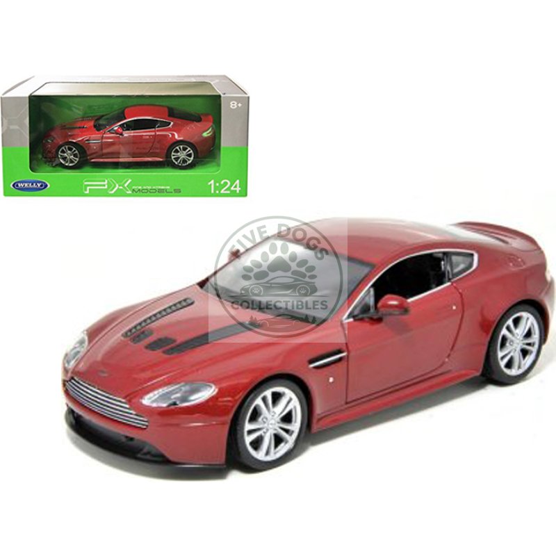 2010 aston martin v12 vantage red 1/24 diecast model car by welly