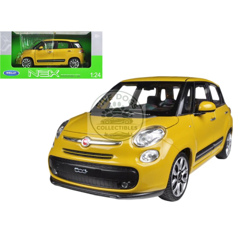 2013 fiat 500l yellow 1/24 diecast car model by welly