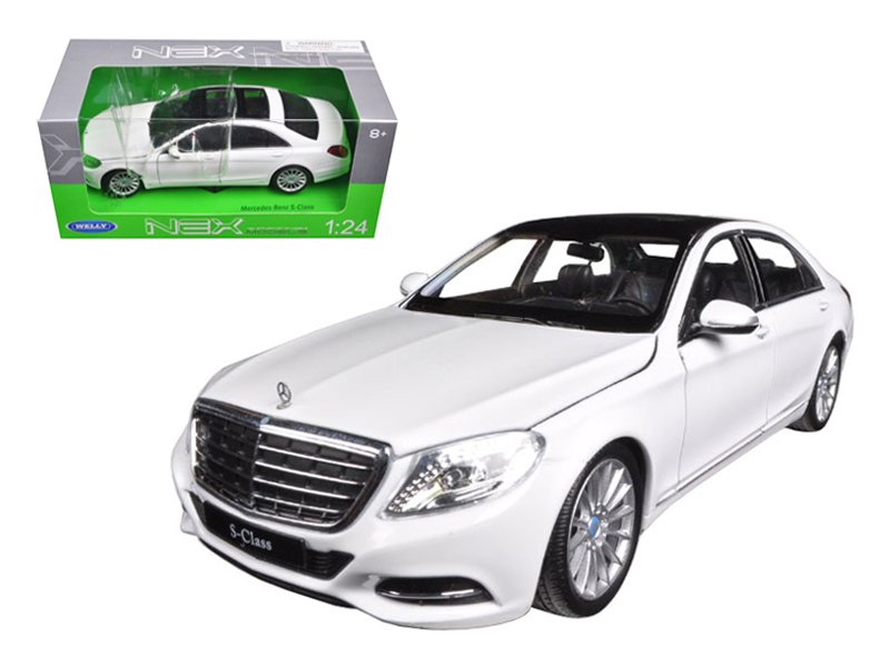 mercedes benz s class with sunroof white "nex models" 1/24 diecast model car by welly mercedes benz s class with sunroof white "nex models" 1/24 diecast model car by welly