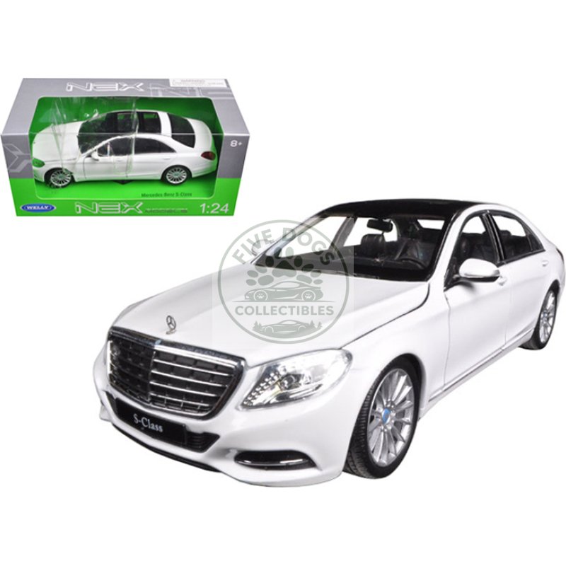 mercedes benz s class with sunroof white "nex models" 1/24 diecast model car by welly