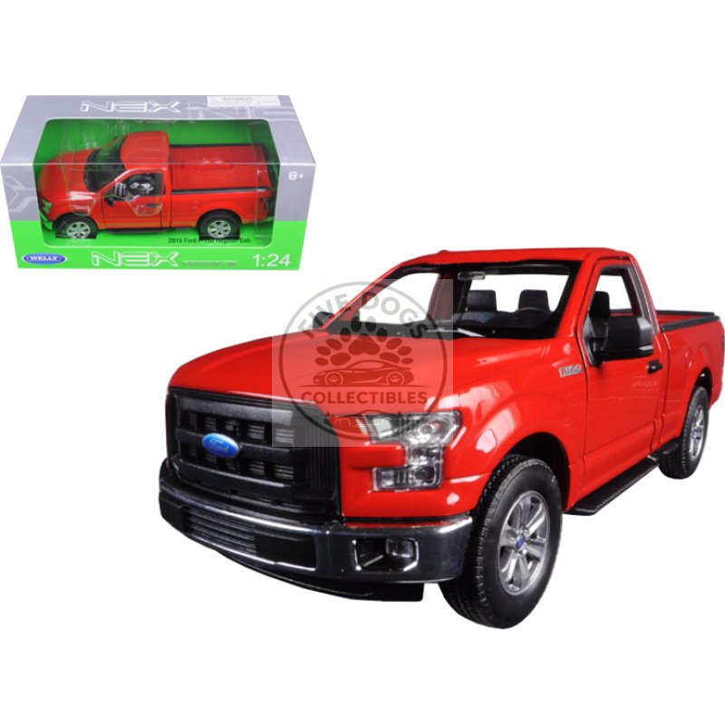 2015 ford f 150 regular cab pickup truck red 1/24 1/27 diecast model car by welly