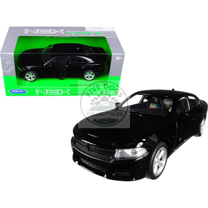2016 dodge charger r/t black "nex models" 1/24 1/27 diecast model car by welly