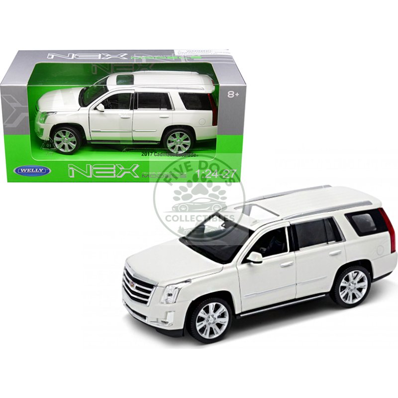 2017 cadillac escalade with sunroof white 1/24 1/27 diecast model car by welly