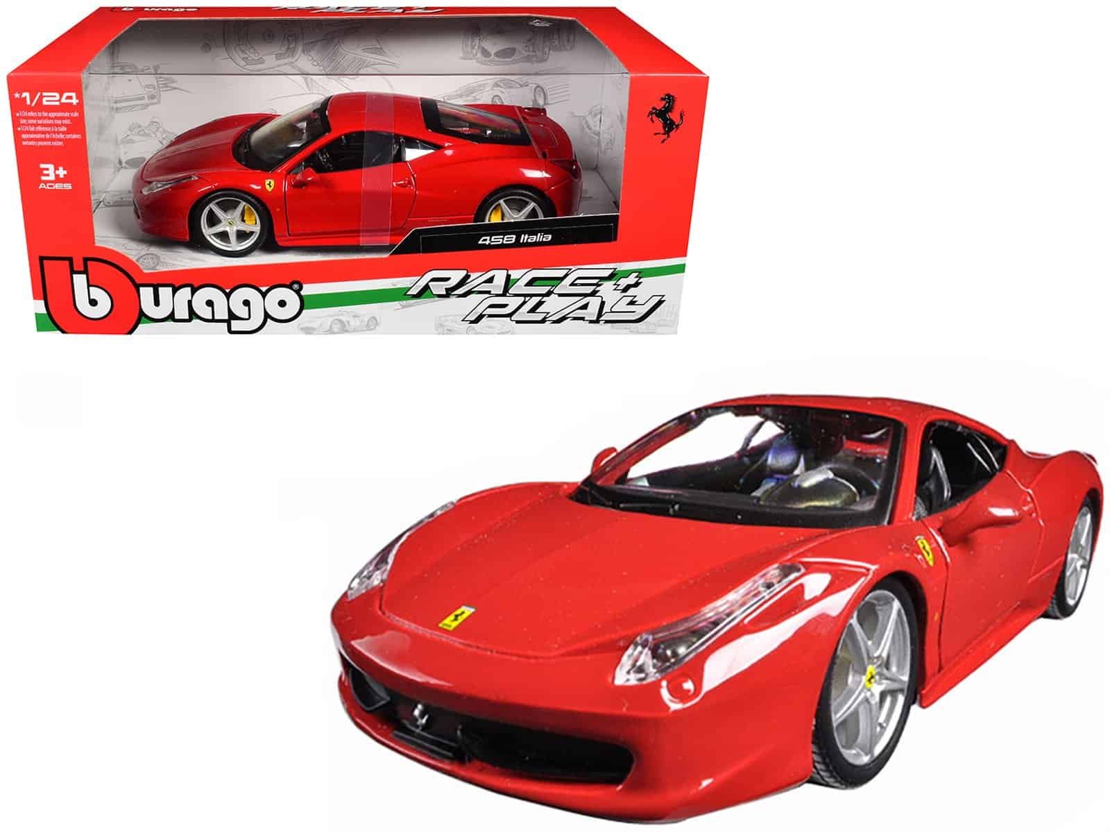 ferrari 458 italia red 1/24 diecast model car by bburago ferrari 458 italia red 1/24 diecast model car by bburago