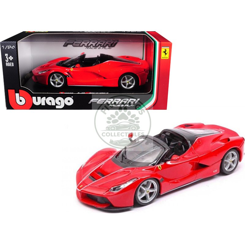 ferrari laferrari f70 aperta red 1/24 diecast model car by bburago