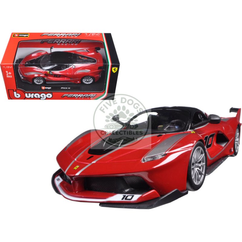 ferrari racing fxx k #10 red 1/24 diecast model car by bburago