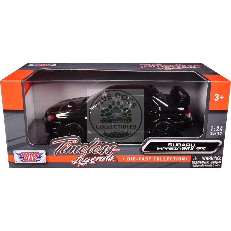 subaru impreza wrx sti black 1/24 diecast model car by motormax
