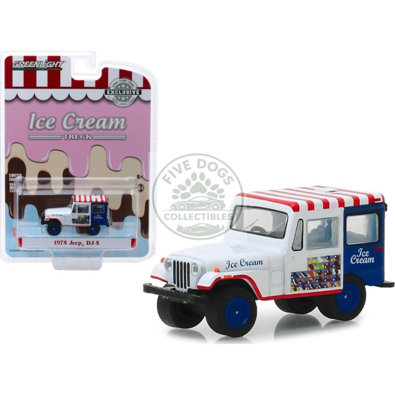 1975 jeep dj 5 ice cream truck "hobby exclusive" 1/64 diecast model car by greenlight