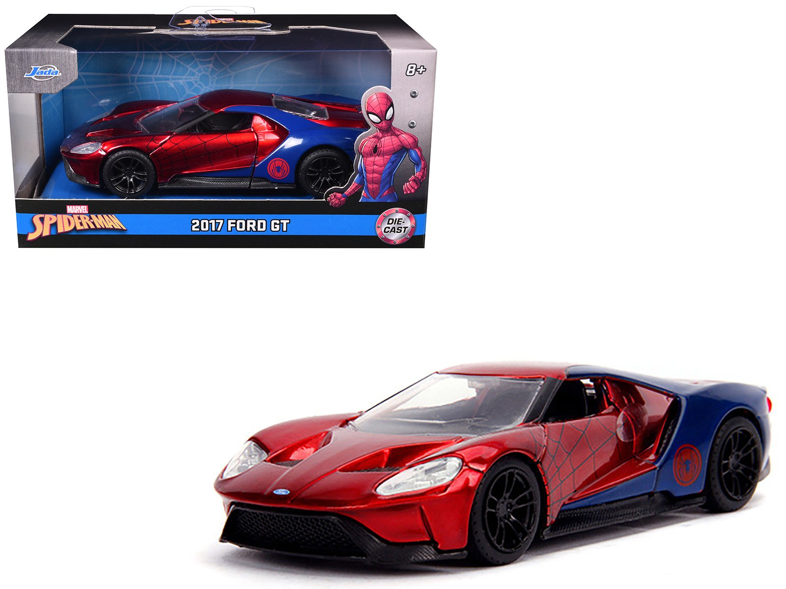 2017 ford gt "spider man" theme "marvel" series 1/32 diecast model car by jada 2017 ford gt "spider man" theme "marvel" series 1/32 diecast model car by jada