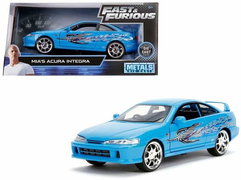 mia's acura integra rhd (right hand drive) blue "the fast and the furious" movie 1/24 diecast model car by jada mia's acura integra rhd (right hand drive) blue "the fast and the furious" movie 1/24 diecast model car by jada