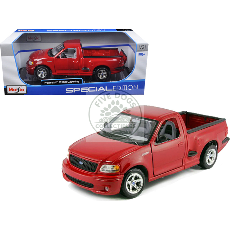 ford svt f 150 lightning pickup truck red 1/21 diecast model car by maisto