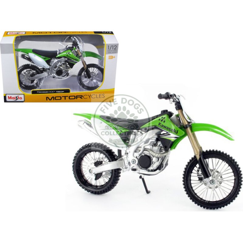 kawasaki kx 450f green 1/12 diecast motorcycle model by maisto