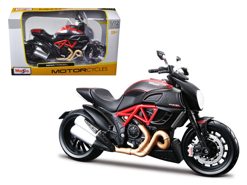 ducati diavel red and carbon 1/12 diecast motorcycle model by maisto ducati diavel red and carbon 1/12 diecast motorcycle model by maisto