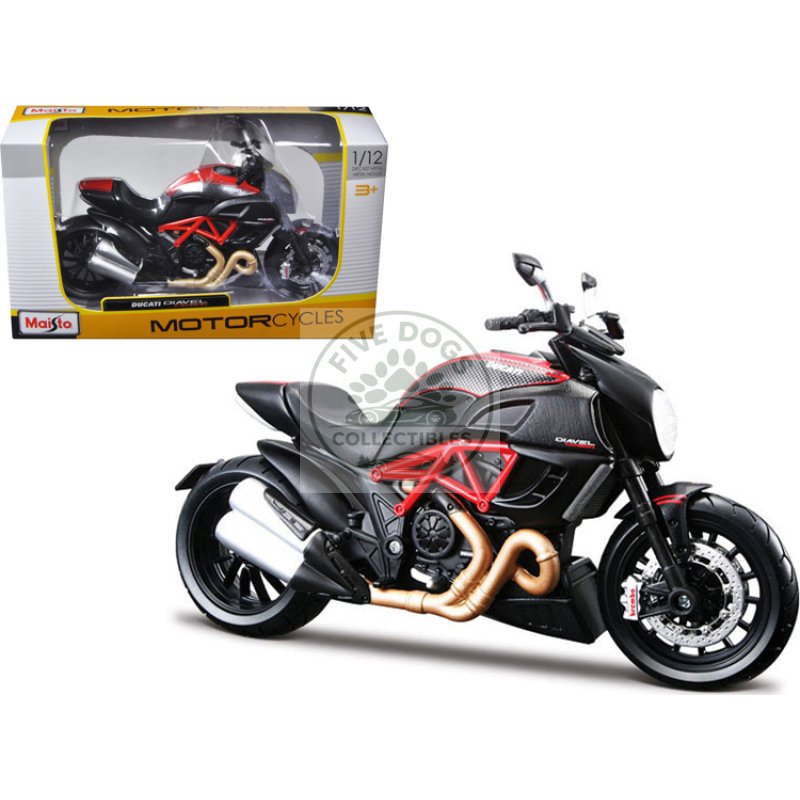ducati diavel red and carbon 1/12 diecast motorcycle model by maisto
