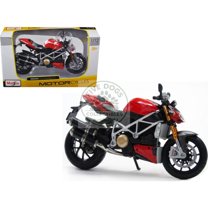 ducati mod streetfighter s red 1/12 diecast motorcycle model by maisto