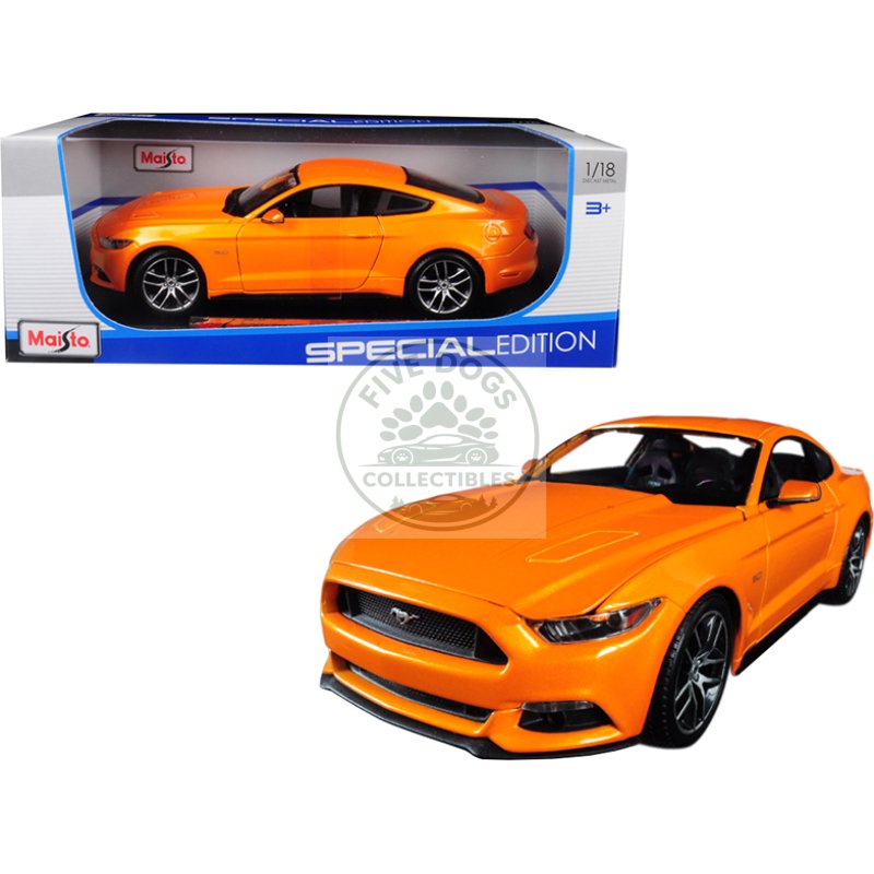 2015 ford mustang gt 5.0 orange metallic "special edition" 1/18 diecast model car by maisto