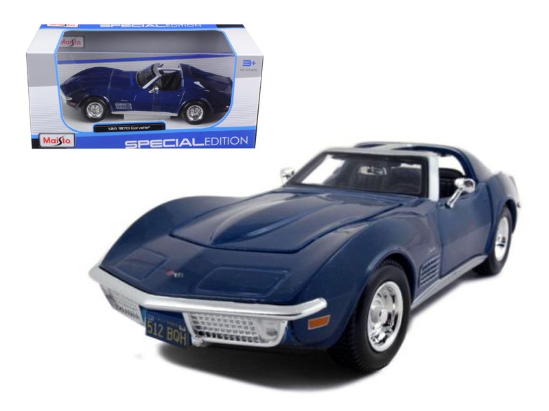 1970 chevrolet corvette blue 1/24 diecast model car by maisto 1970 chevrolet corvette blue 1/24 diecast model car by maisto