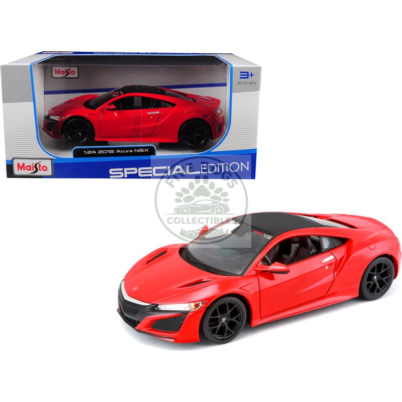 2018 acura nsx red with black top 1/24 diecast model car by maisto