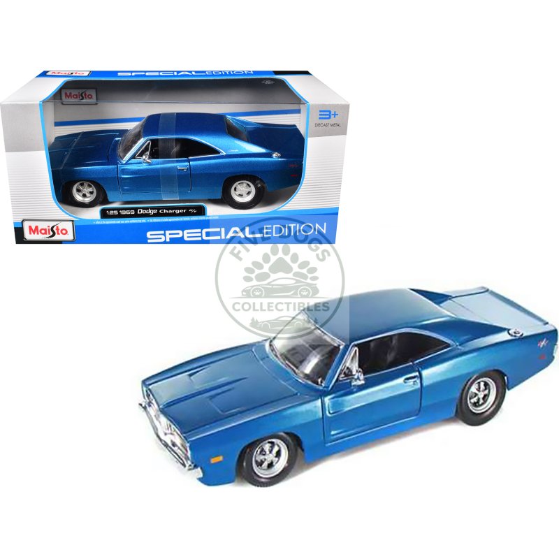 1969 dodge charger r/t hemi blue 1/25 diecast model car by maisto