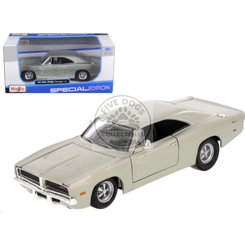 1969 dodge charger r/t hemi silver 1/25 diecast car model by maisto