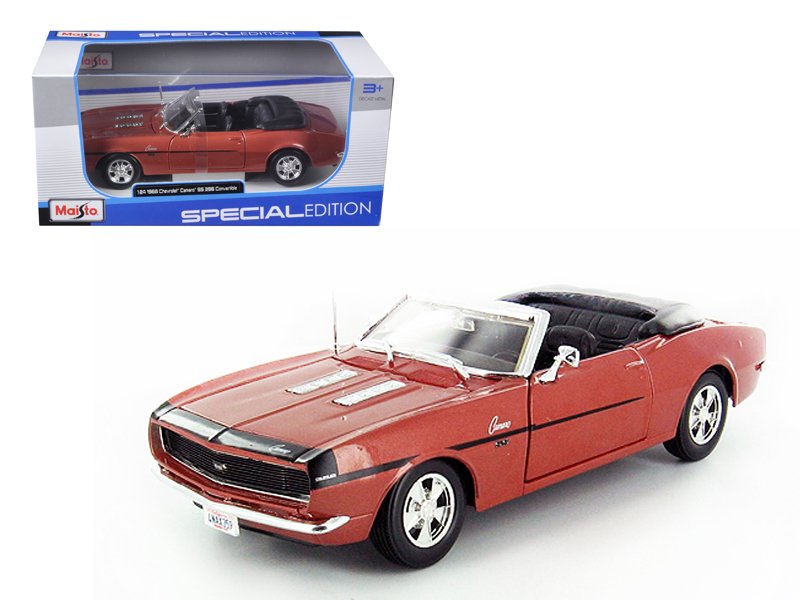 1968 chevrolet camaro ss 396 convertible bronze 1/24 diecast model car by maisto 1968 chevrolet camaro ss 396 convertible bronze 1/24 diecast model car by maisto