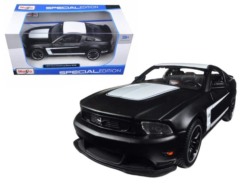 2012 ford mustang boss 302 matt black and white 1/24 diecast model car by maisto 2012 ford mustang boss 302 matt black and white 1/24 diecast model car by maisto