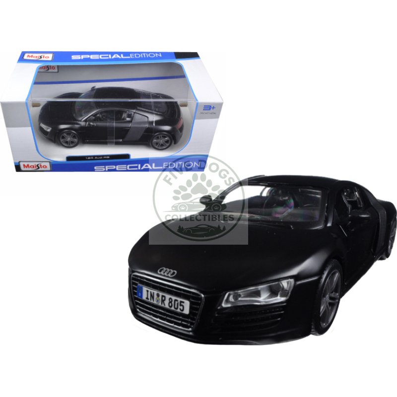 audi r8 matt black "special edition" series 1/24 diecast model car by maisto