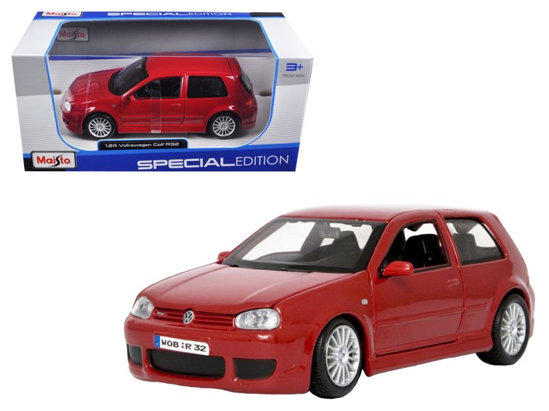 volkswagen golf r32 red 1/24 diecast model car by maisto volkswagen golf r32 red 1/24 diecast model car by maisto