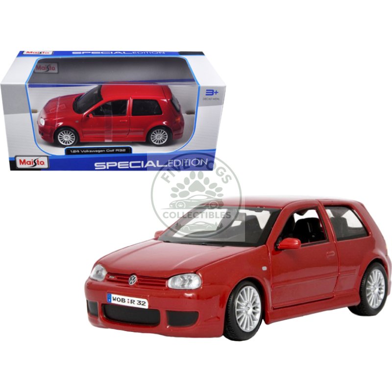volkswagen golf r32 red 1/24 diecast model car by maisto
