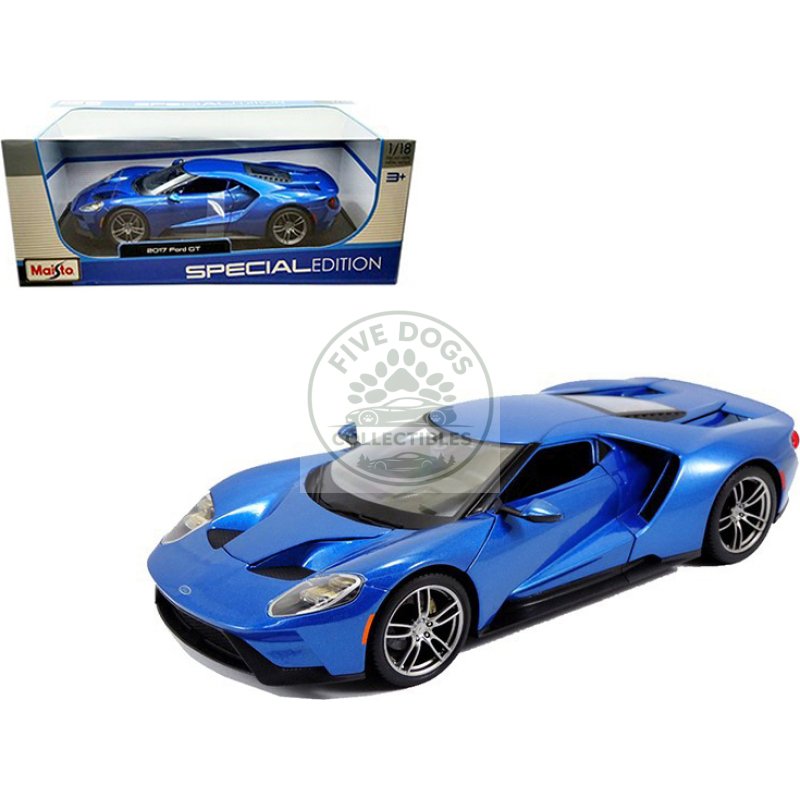 2017 ford gt blue metallic 1/18 diecast model car by maisto